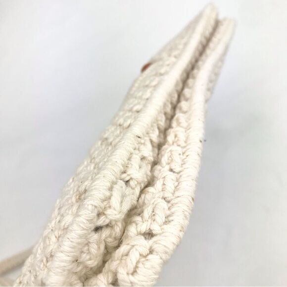 Cream Crochet Beaded Retro Boho Festival Shoulder Bag - Picture 10 of 11